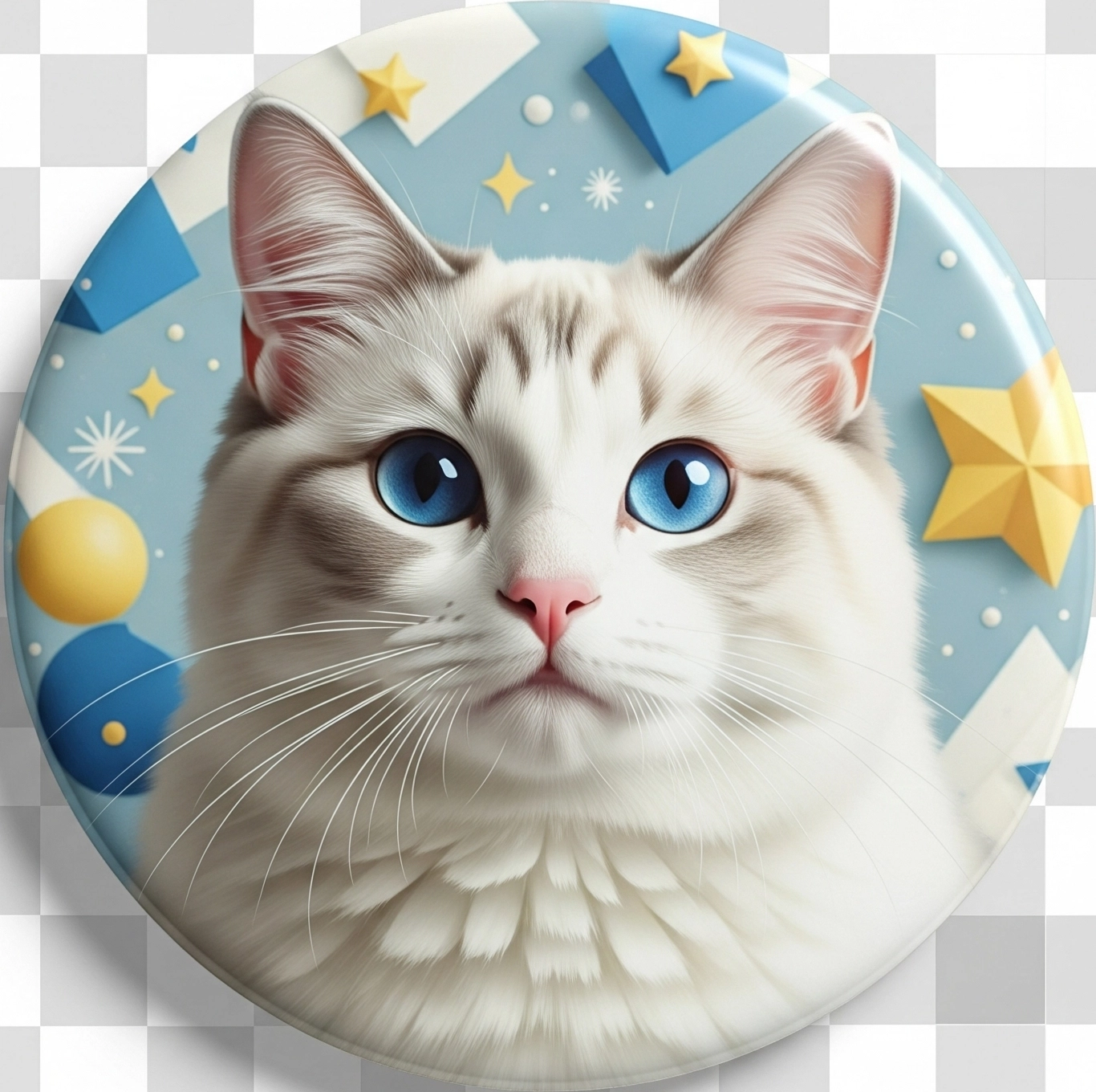 ペット猫缶バッジ